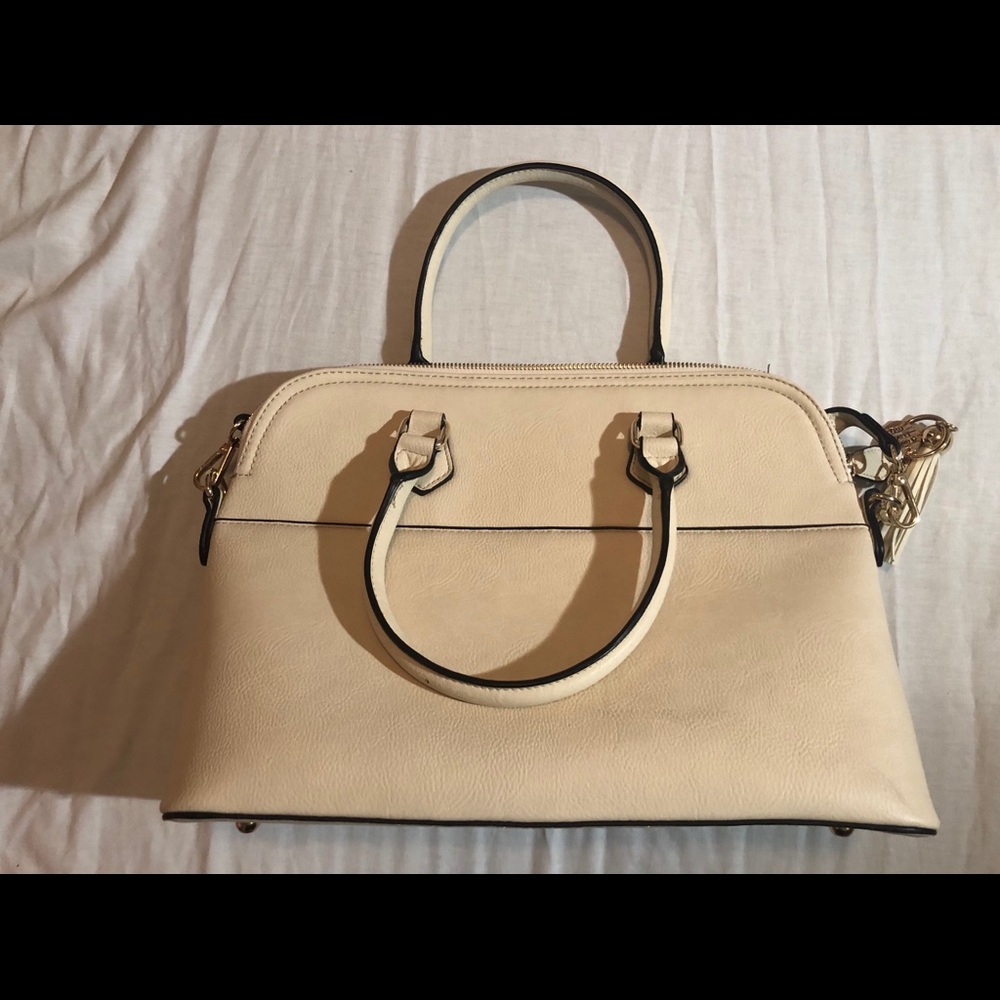 Cream satchel handbag retro crossbody